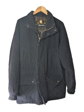 Barbour Beaufort Wool Blend Zip Up Jacket Black Men Size Large